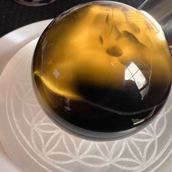 Natural Black Cherry Agate Crystal Sphere - Picture 11 of 15